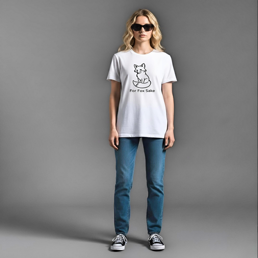 For Fox Sake T-Shirt | Minimalist Fox Graphic Tee | Unisex Nature Apparel | BELNIVON