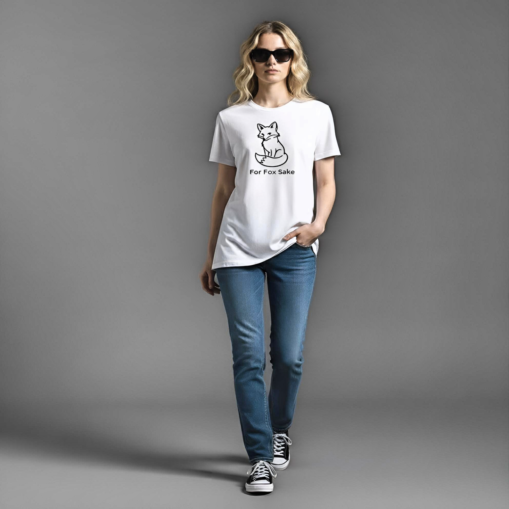 For Fox Sake T-Shirt | Minimalist Fox Graphic Tee | Unisex Nature Apparel | BELNIVON