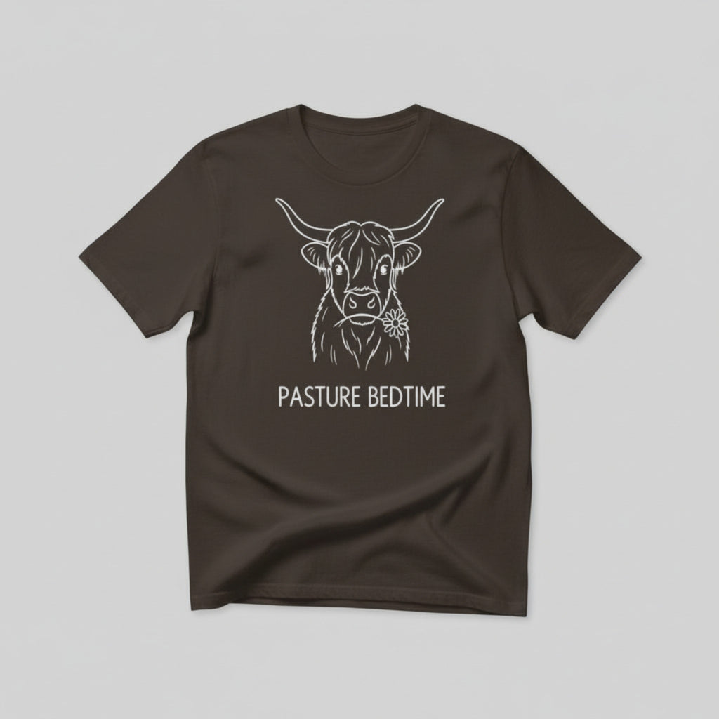 Pasture Bedtime T-Shirt | Minimalist Cow Graphic Tee | UK | BELNIVON