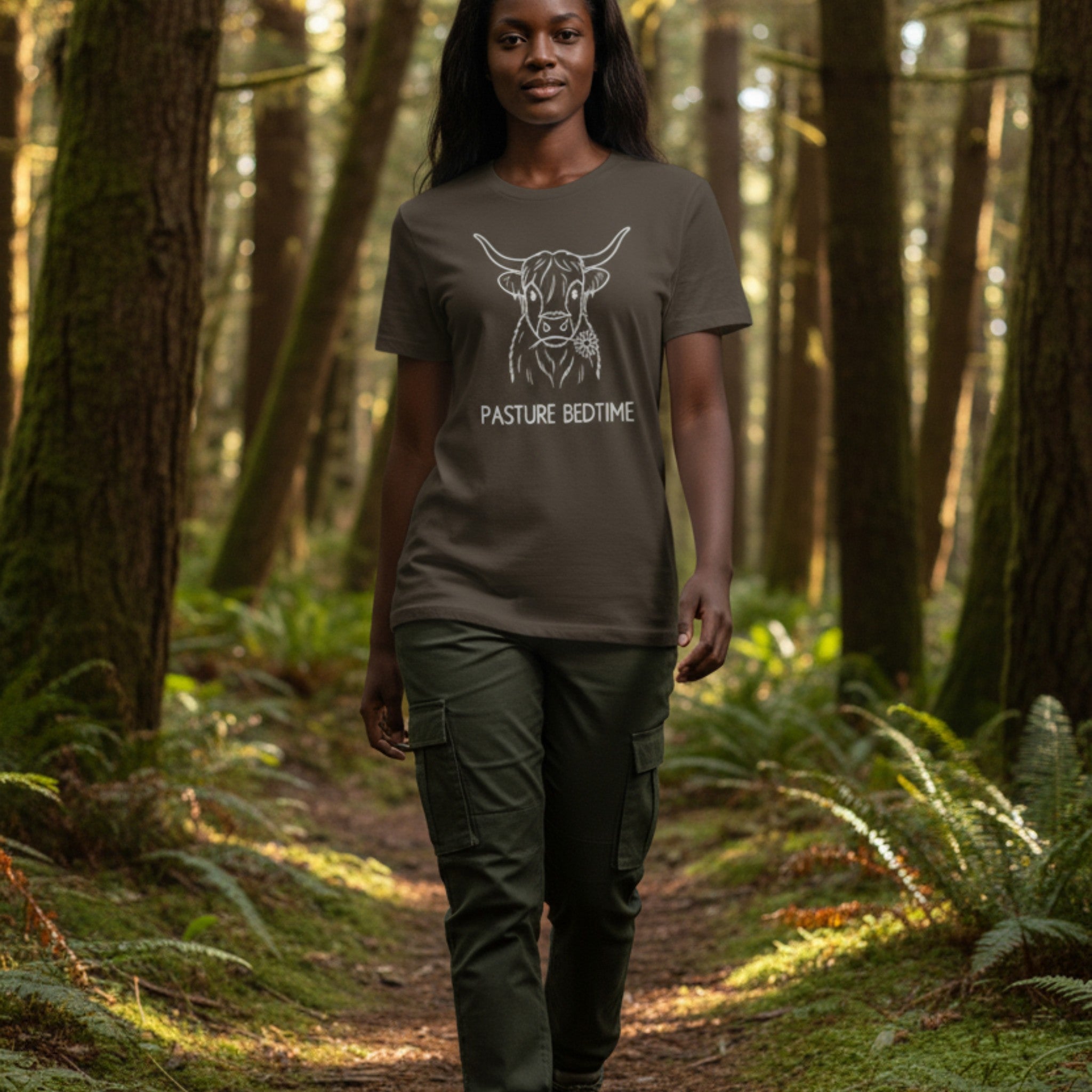 Pasture Bedtime T-Shirt | Minimalist Cow Graphic Tee | UK | BELNIVON