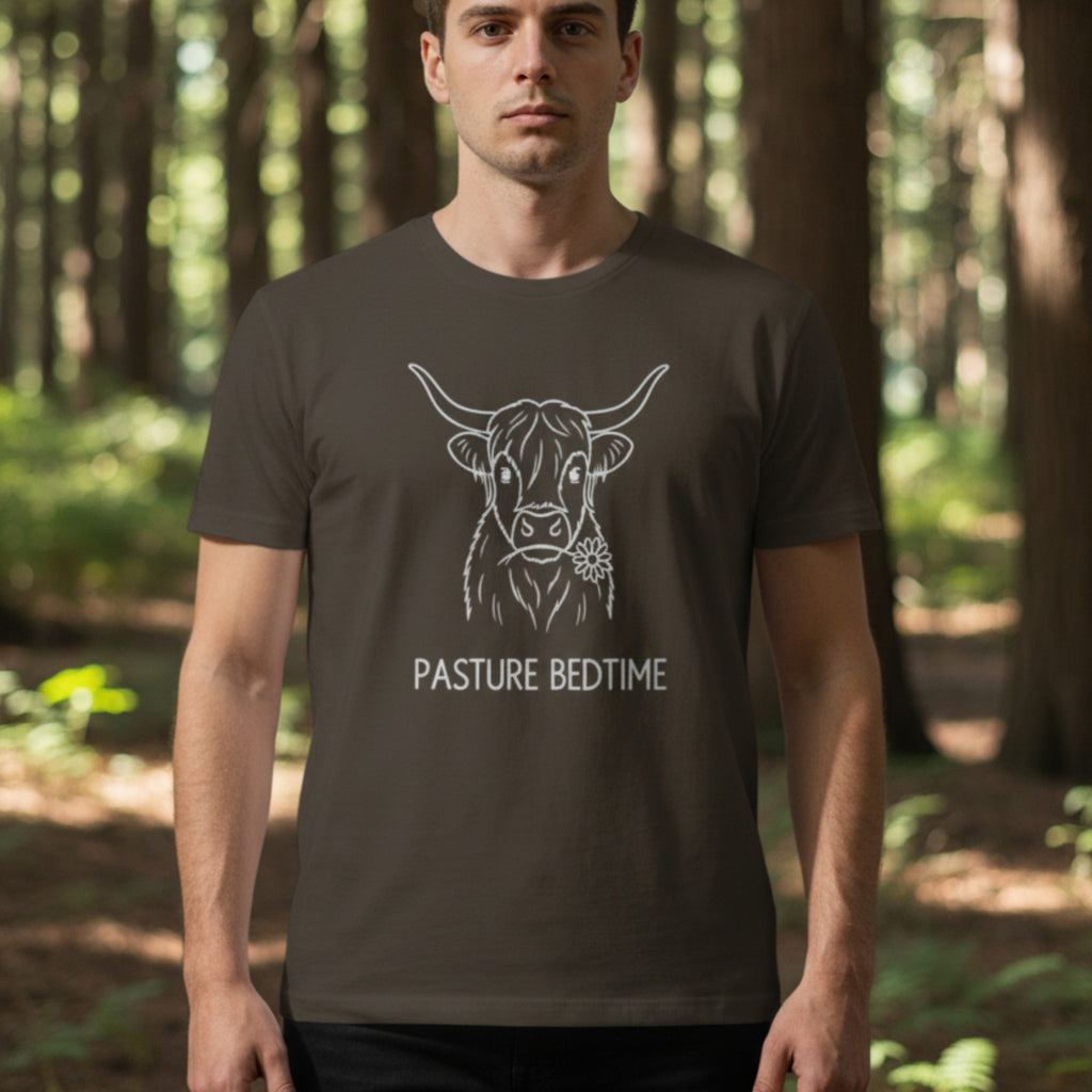 Pasture Bedtime T-Shirt | Minimalist Cow Graphic Tee | UK | BELNIVON